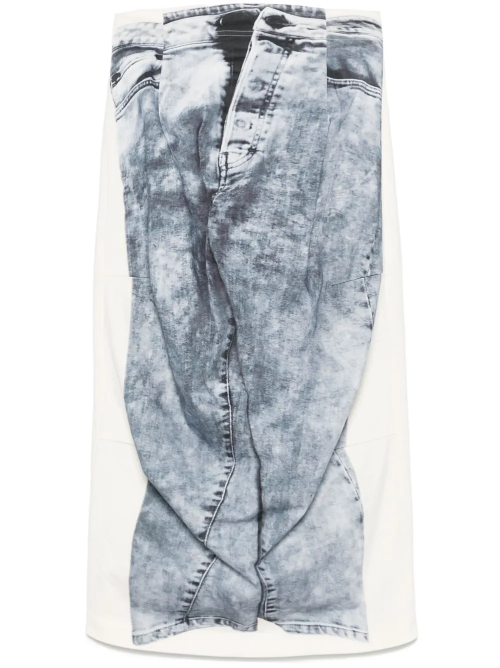 Rundholz trompe l'oeil midi skirt - Bianco