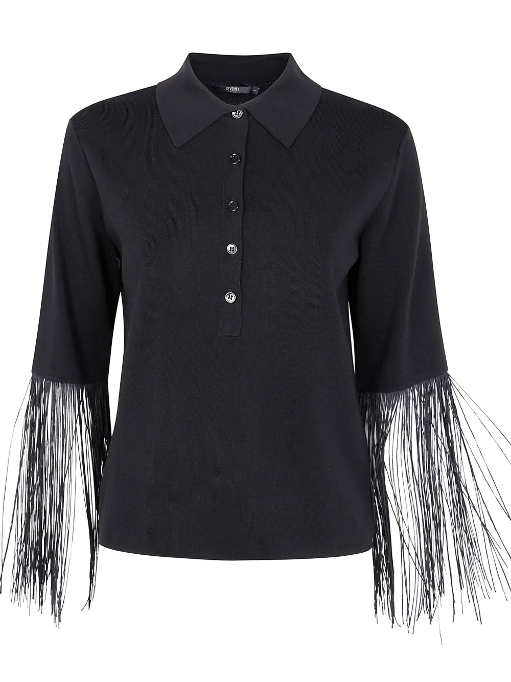 Seventy fringed polo shirt - Nero