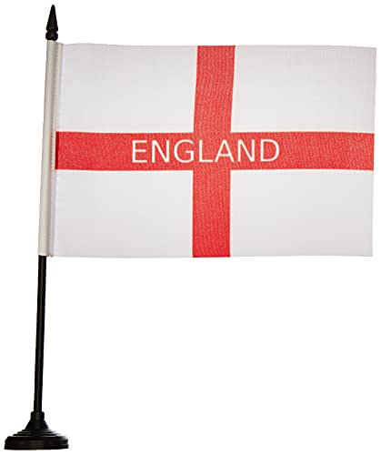 Bandiera Da Tavolo Inghilterra Con Iscrizione 21X14Cm - Piccola Bandierina Inglese 14 X 21 Cm - Az Flag