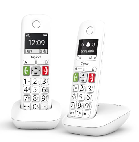 Telefono Fijo Inalambrico Gigaset E290 Duo Blanco 300 Numeros - 42 Tonos