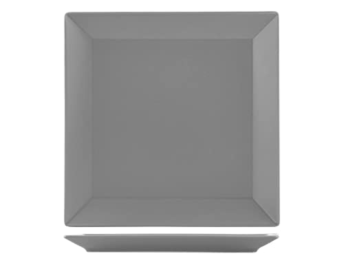 H&H Set 6 Piatti Piani Boston Osaka In Stoneware Grigio Cm 24X24