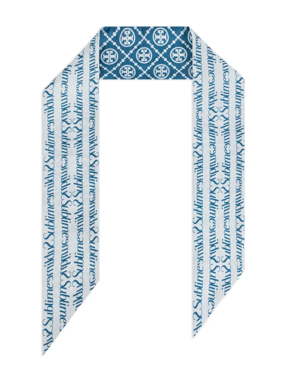 Tory Burch monogram-print scarf - Blu