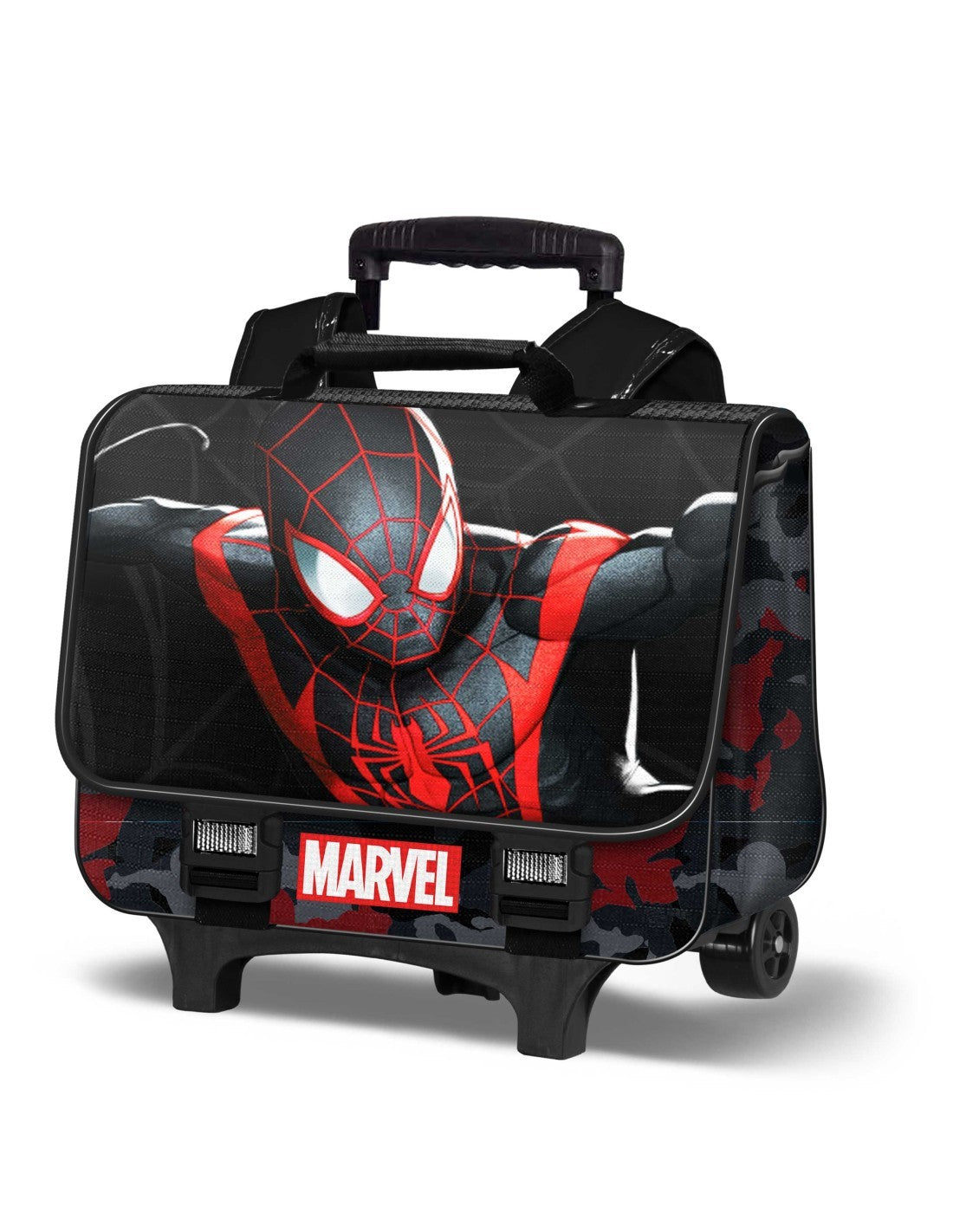 Zaino spiderman nero mochila cartella trolley 2.0 spiderman miles - disney