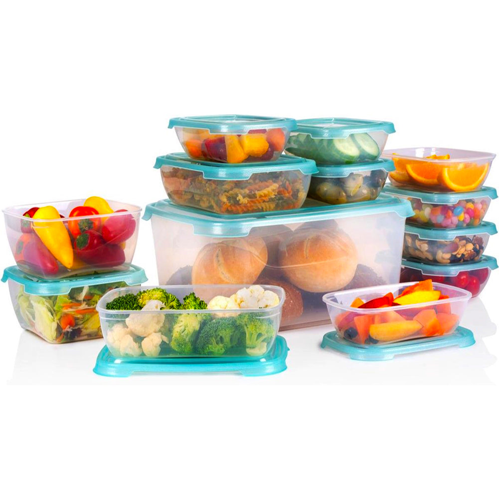 Set 13 contenitori per alimenti con coperchio ideale per microonde e congelatore