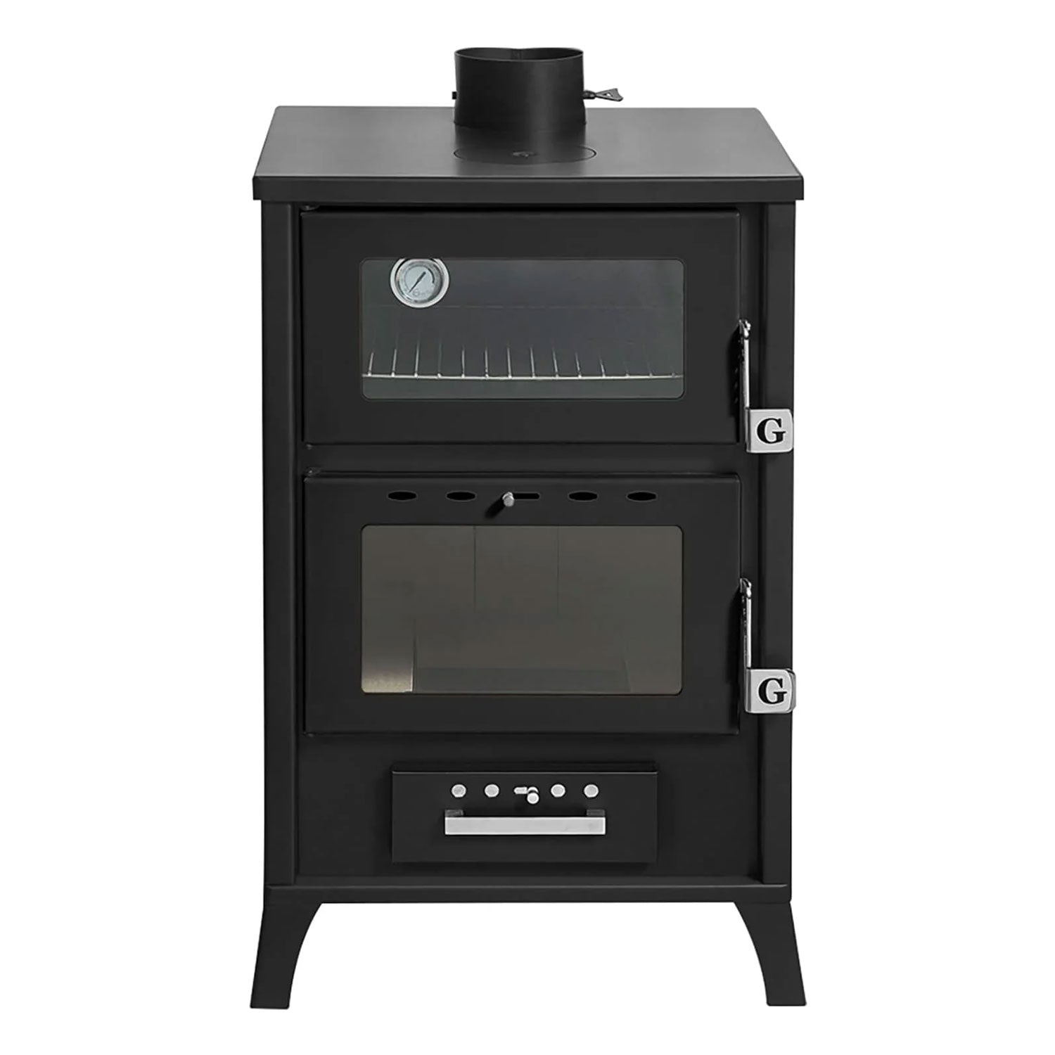 Marika - stufa a legna con forno 50,5x58,5xh91,5 cm, colore nero