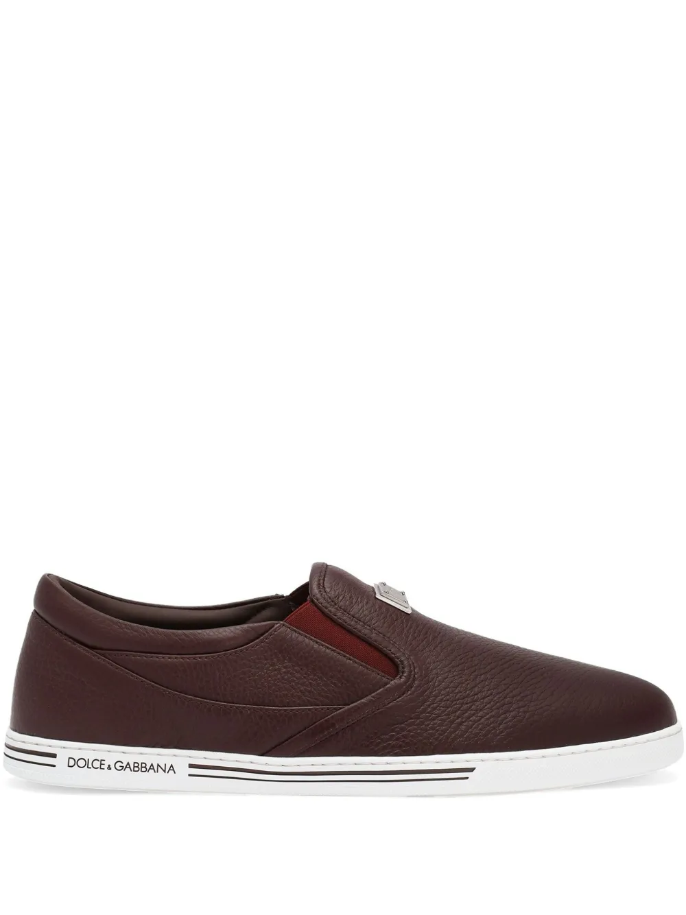 Dolce & Gabbana logo-plaque slip-on sneakers - Rosso
