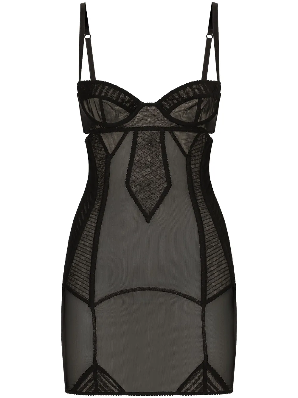 Dolce & Gabbana corset tulle mini dress - Nero