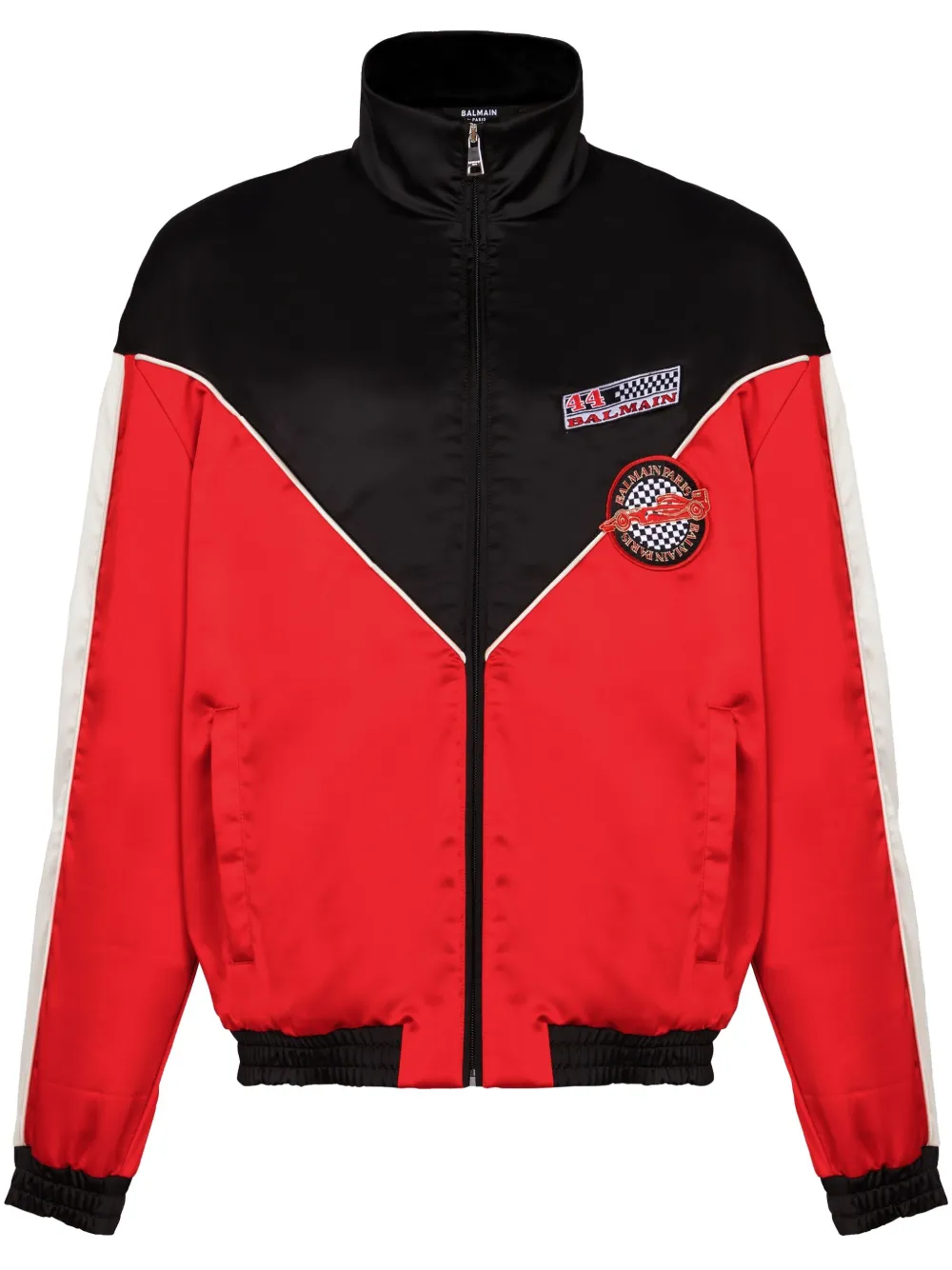 Balmain satin-finish bomber jacket - Rosso