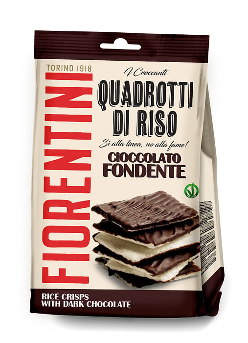 Quadrotti Riso Ricoperti Di Cioccolato Fondente 80 G
