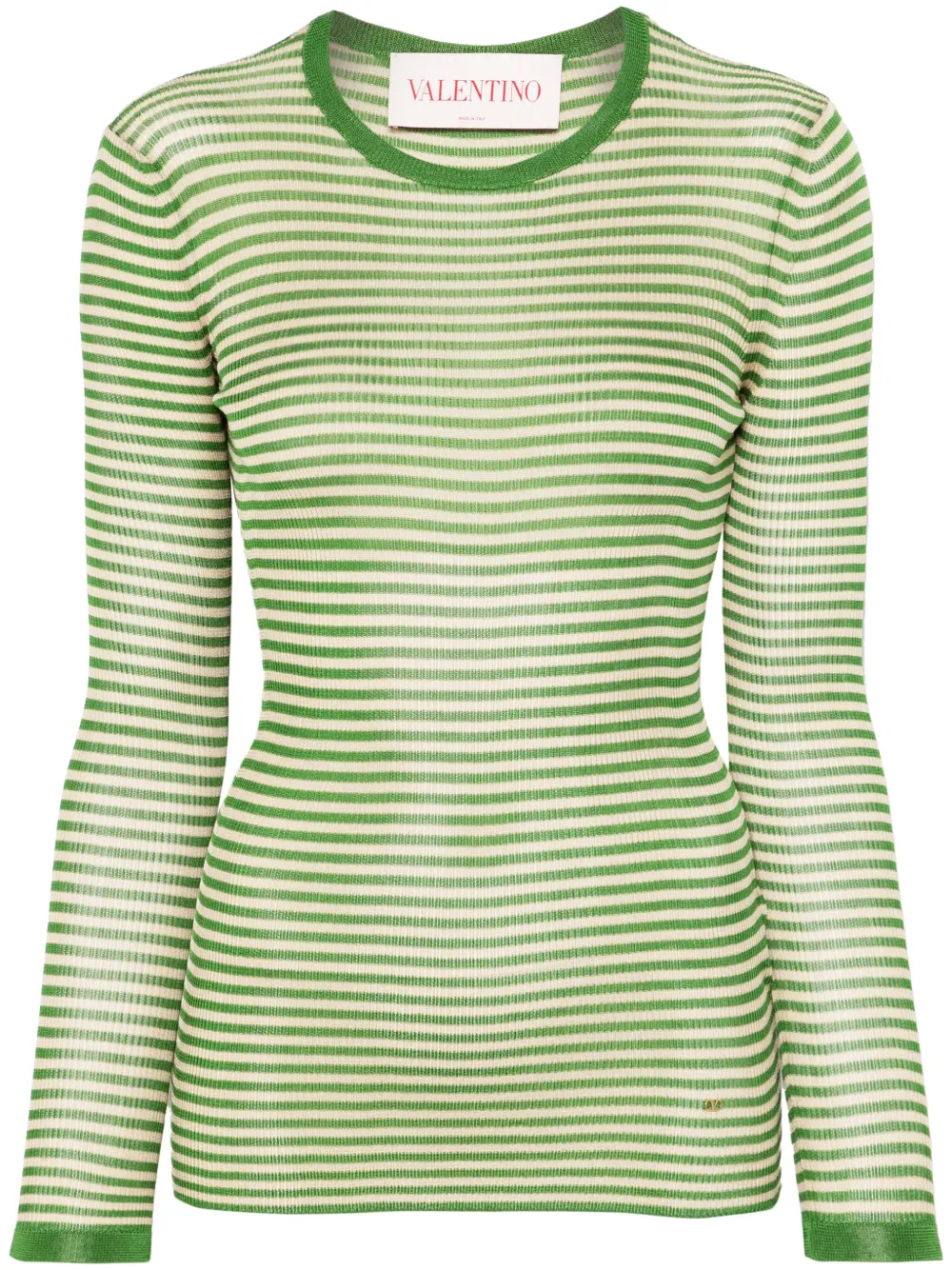Valentino Garavani Maglione a righe - Verde
