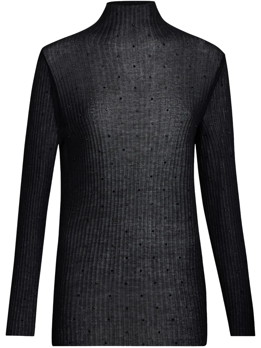 LIU JO Black jumper with rhinestones - Nero