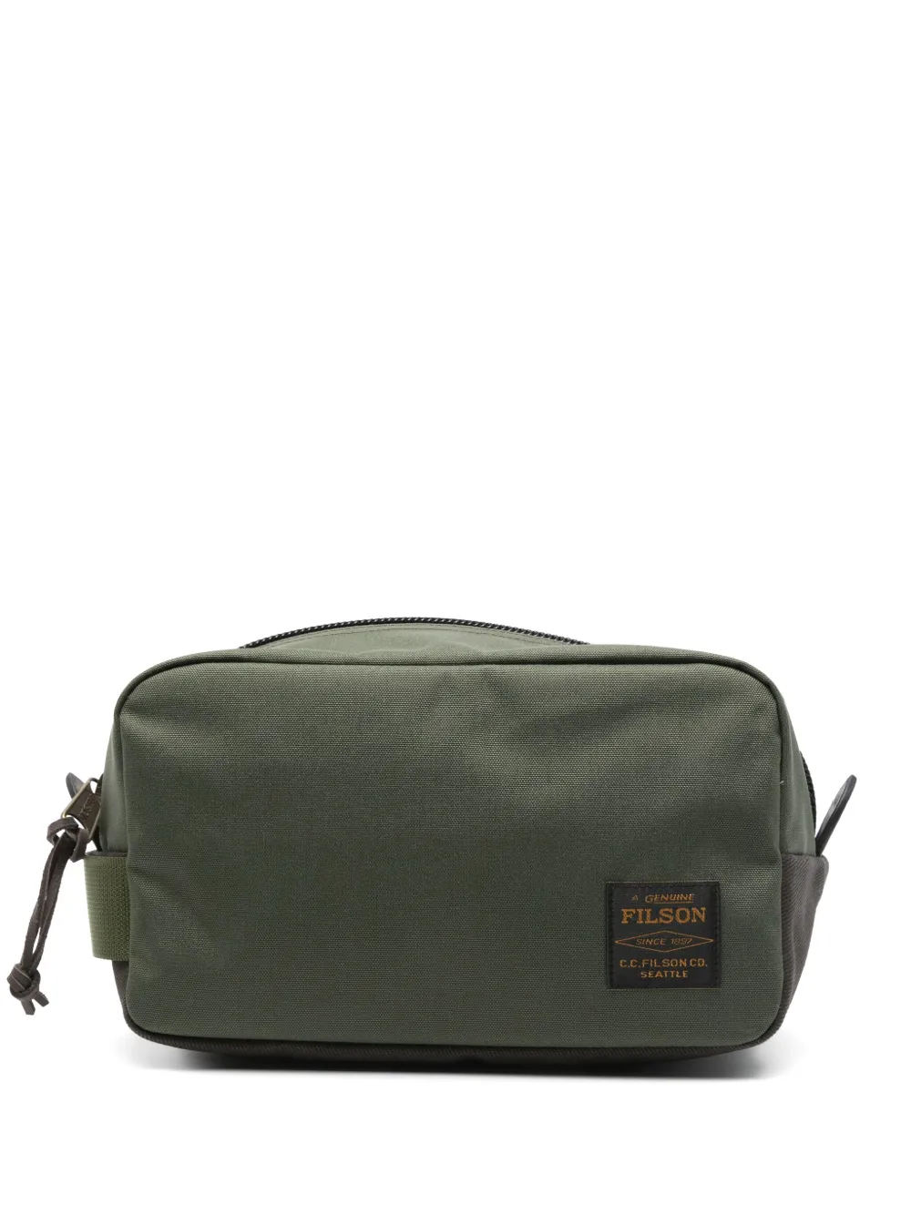 Filson logo-patch wash bag - Verde