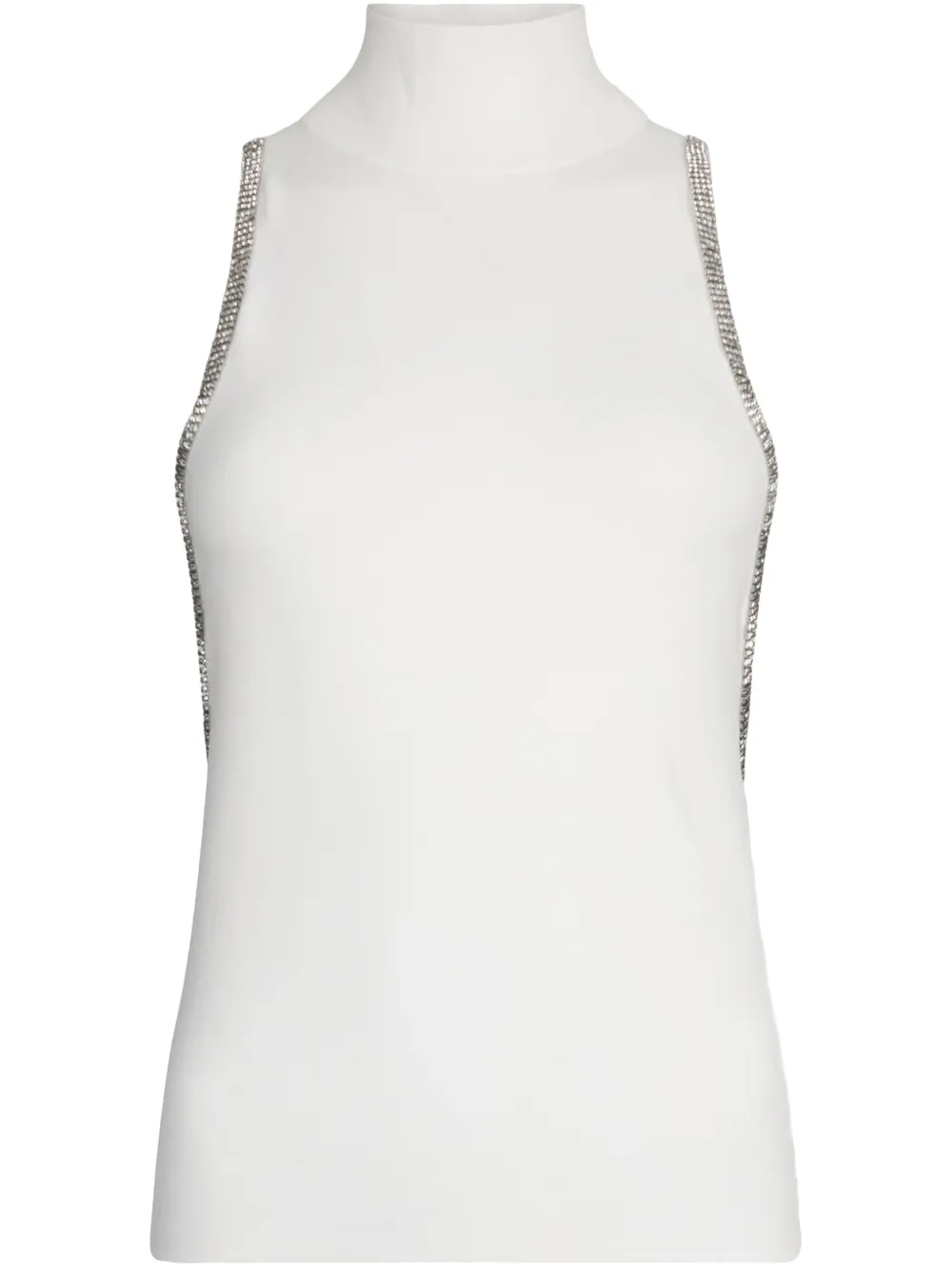 LIU JO Knit top with rhinestones - Bianco