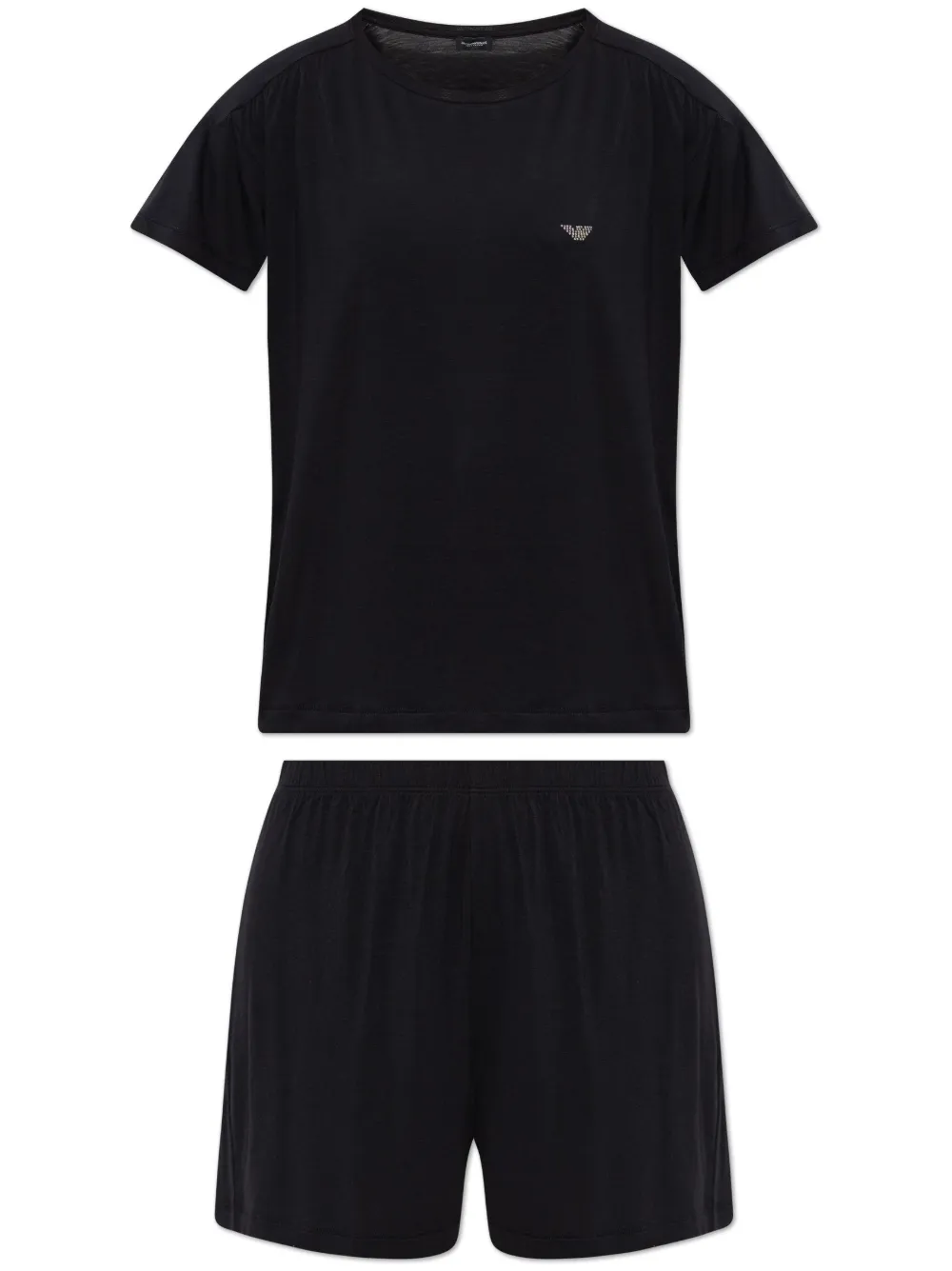 Emporio Armani logo-embellished pajama set - Nero