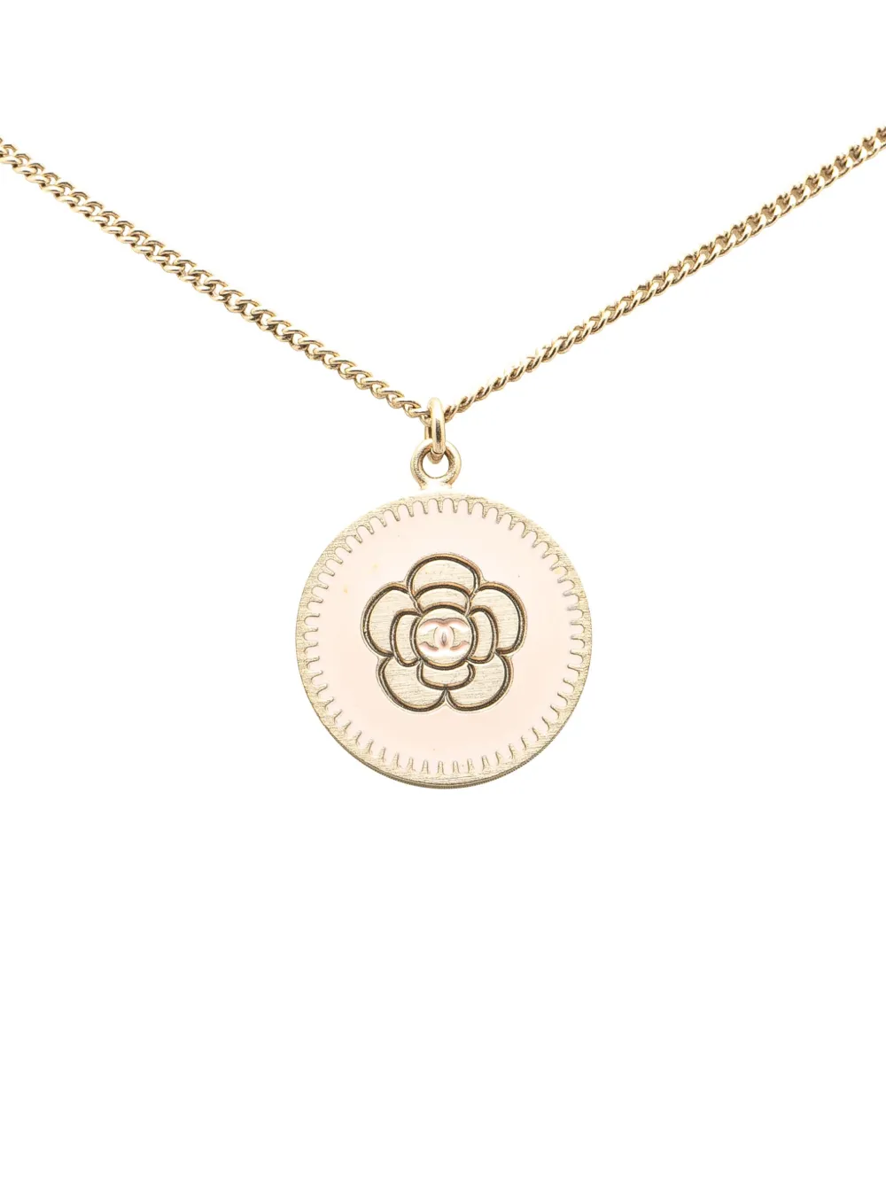 CHANEL Pre-Owned 2006 Gold Plated Camellia Pendant Necklace costume necklace - Rosa