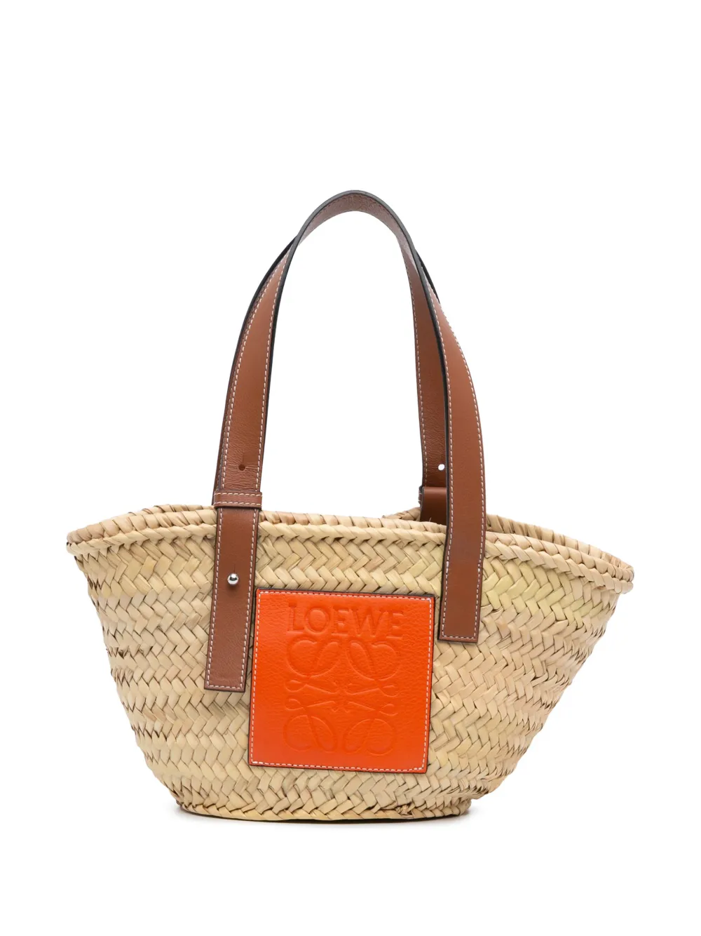 Loewe Pre-Owned 2019 Mini Raffia Basket tote bag - Marrone