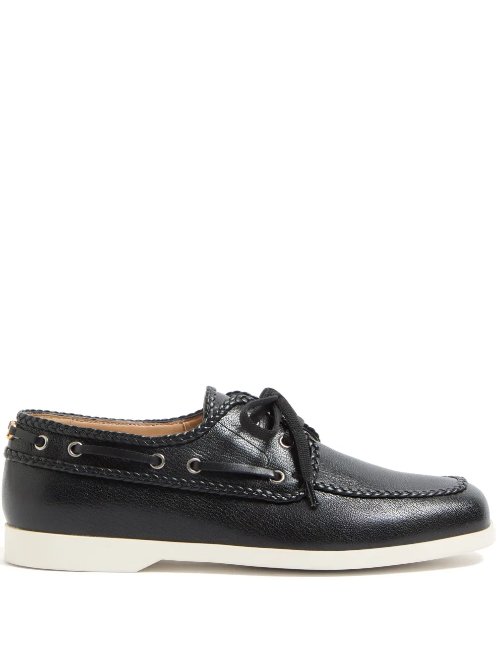 Valentino Garavani PALM AVENUE KIDSKIN BOAT SHOE - Nero