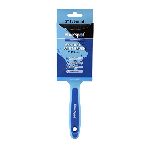 Blue Spot Tools Pennello Per Vernice, Capelli Sintetici, Nero, 75 Mm
