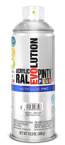 Pintyplus Water Based Pintura En Spray Pintyplus Evolution Water Based 520Cc Gloss Varnish B199, 65 Mm