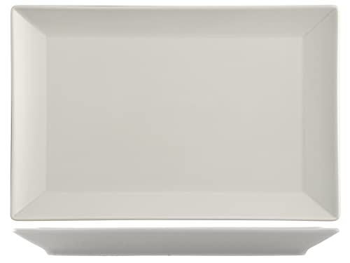 H&H Set 6 Piatti In Stoneware Osaka Tortora Rettangolare 30X20