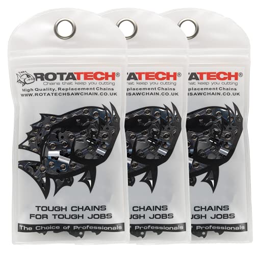 3 Catene Per Motosega Rotatech Da 14" - Passo Lp Da 3/8", Calibro 1/8", 50 Maglie - Adatte A Stihl 018, Ms180, Ms181, Ms200T, Ms211, Ms201T, Ms231 - I