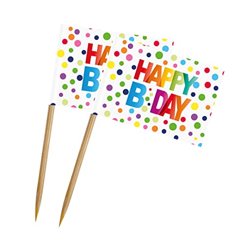 Folat- Plettri Happy Bday Dot-50 Pezzi, Multicolore, 65108