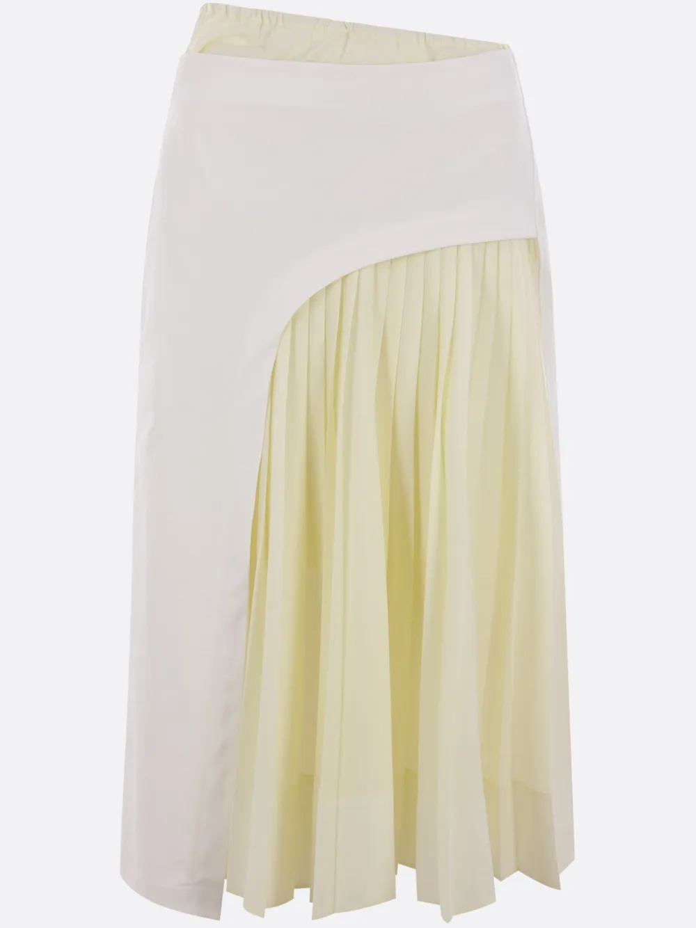 Plan C panelled pleated skirt - Bianco