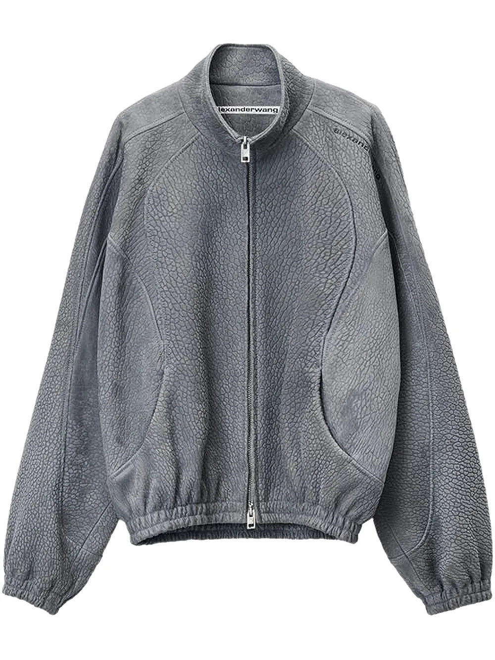 Alexander Wang leather track jacket - Grigio