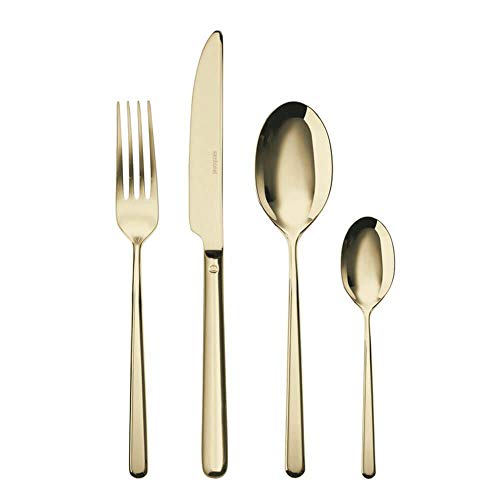 Sambonet - Servizio 24 Pezzi Monoblocco Linear - Pvd (Champagne)