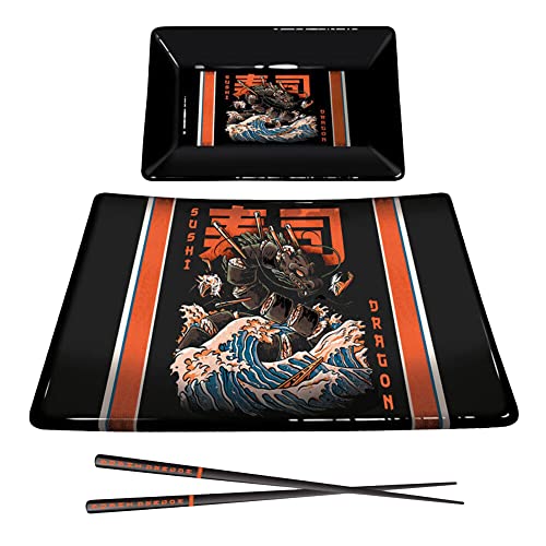 Pyramid International Ilustrata Sushi Set (Sushi Dragon Design) In Confezione Regalo – Prodotto Ufficiale
