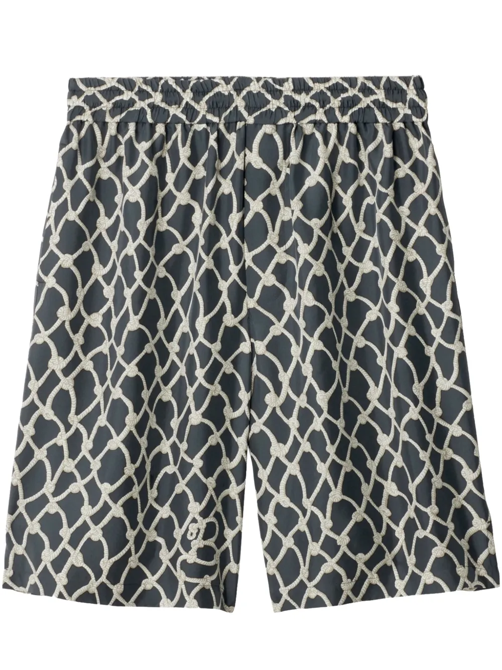 Burberry Knot-print silk shorts - Blu