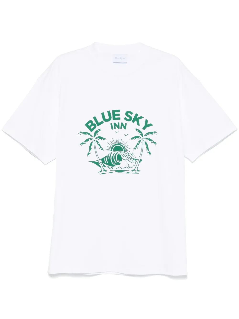 BLUE SKY INN Green Wave T-shirt - Bianco