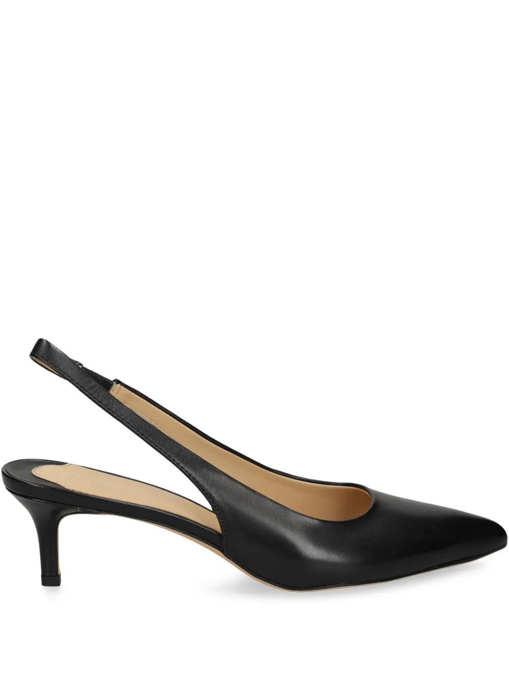 Lauren Ralph Lauren 50mm leather slingback pumps - Nero
