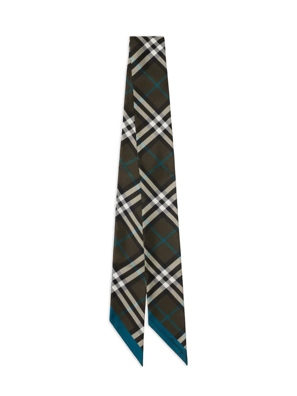 Burberry skinny checked scarf - Marrone