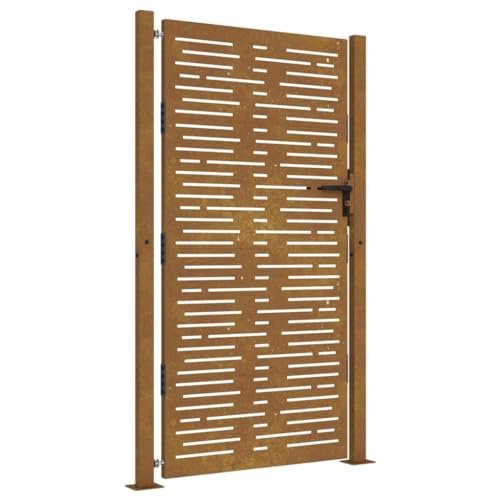 Vidaxl Cancello Da Giardino 105X180 Cm Acciaio Corten Design Quadrato