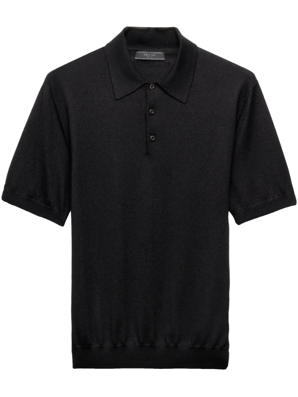 Prada fine-knit polo shirt - Nero