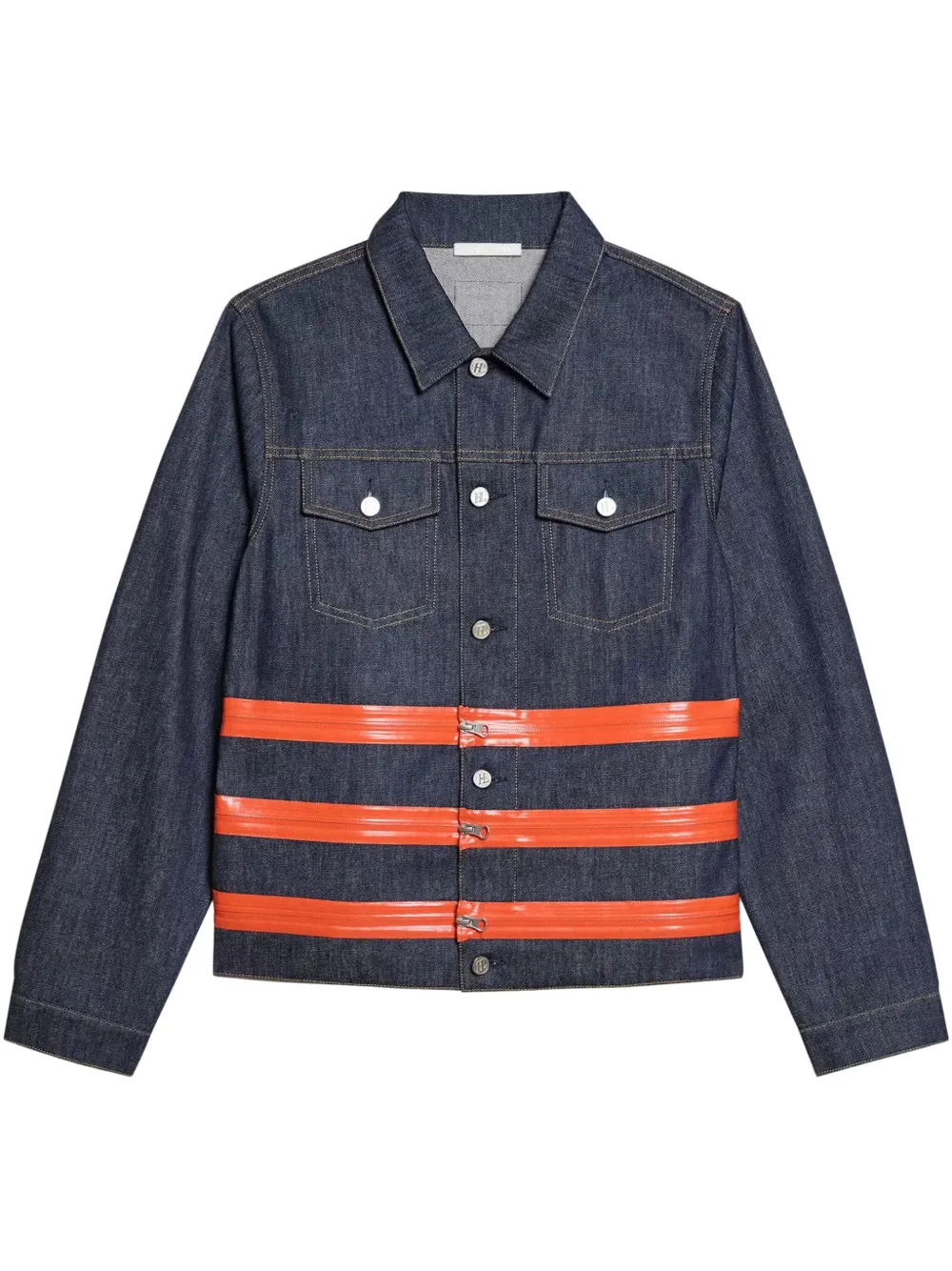 Helmut Lang zip-detail denim trucker jacket - Blu