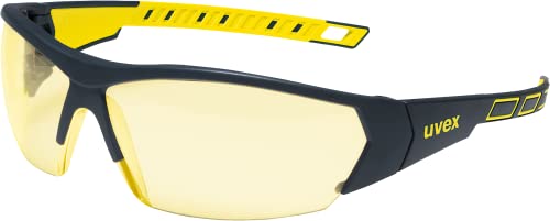 Occhiali Protettivi Uvex I-Works | Lenti Pc Colore Ambre | Protezione Uv 400 | Nf En 166 170 | Lenti Interne Antiappannanti | Lenti Esterne Antigraffi
