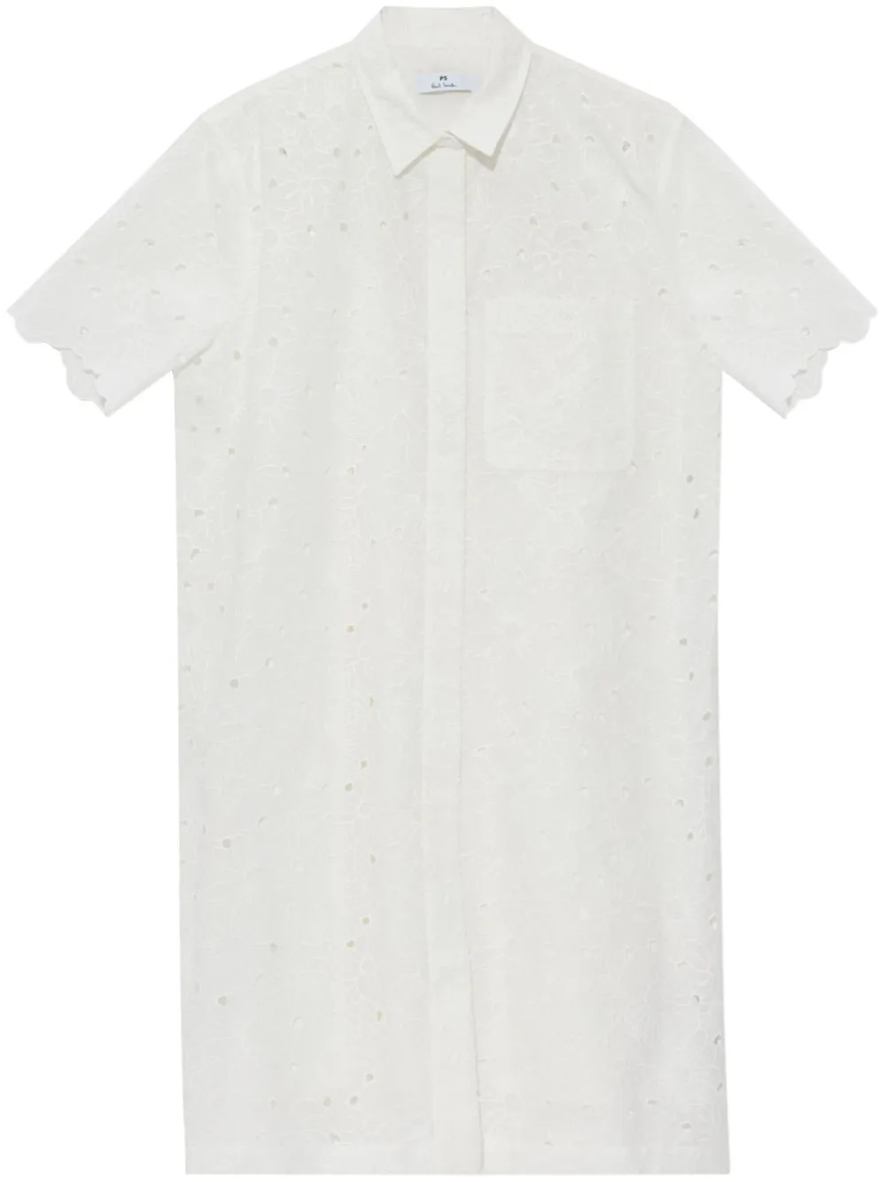 PS Paul Smith embroidery shirt dress - Bianco