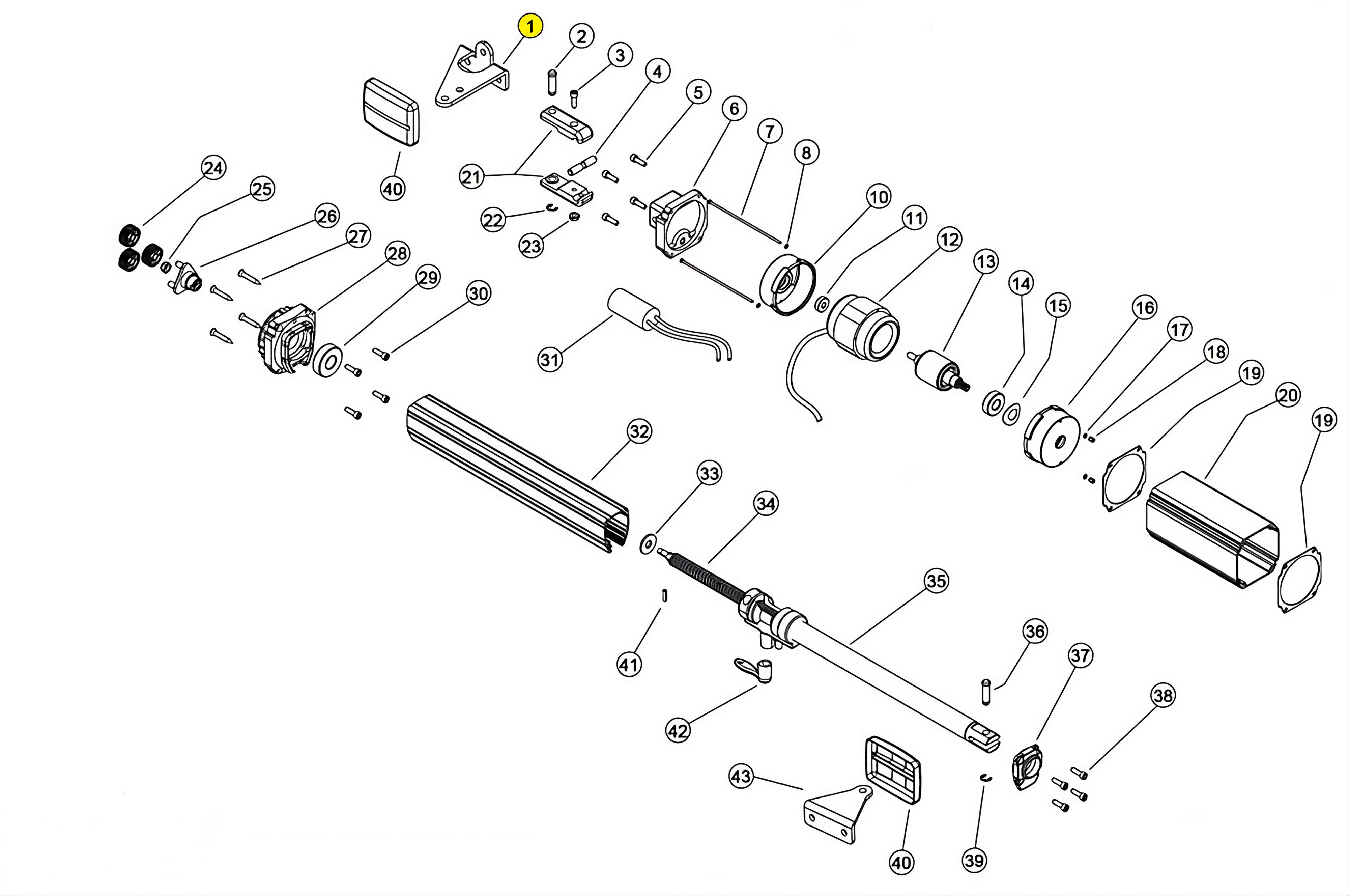 121337 staffa posteriore linear 11 vh 230v ricambio