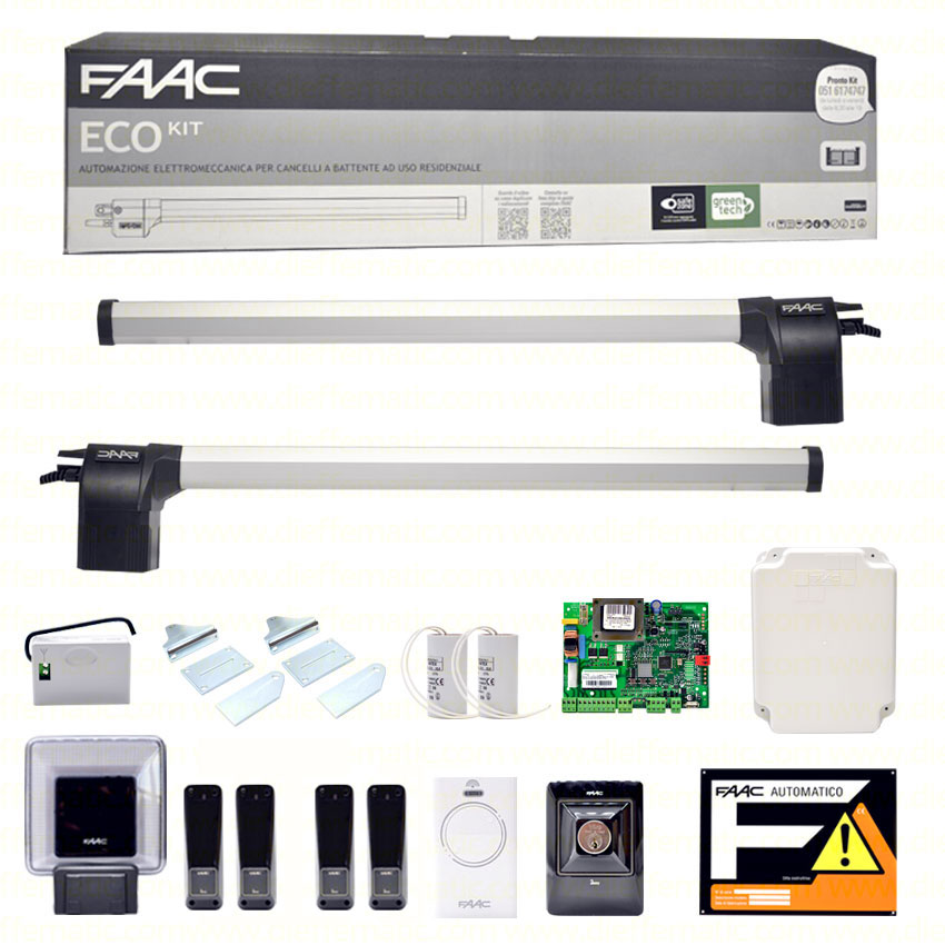 Faac eco kit 105632445 230v + coppia di fotocellule 785103 cancello battente
