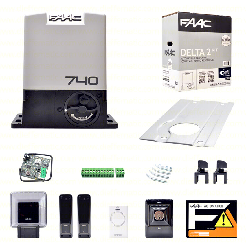Faac delta 2 kit 230v safe automazione apri cancelli scorrevoli 500kg 1056303445