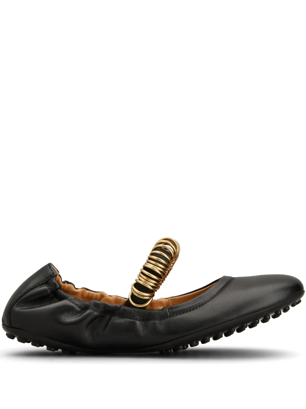 Tod's ring-detail ballerina shoes - Nero