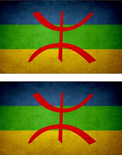 Akachafactory 2X Sticker Adesivi Adesivo Bandiera Vintage Auto Moto Berberi Amazigh Berber