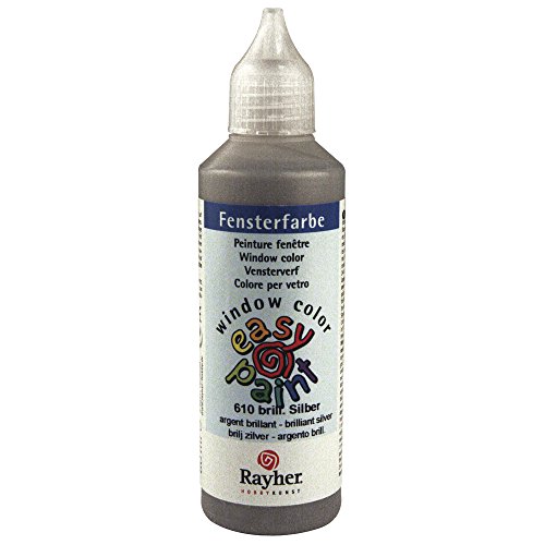 Rayher Window-Color Easy Paint, Argento Brill., Flacone 80 Ml, 38700610