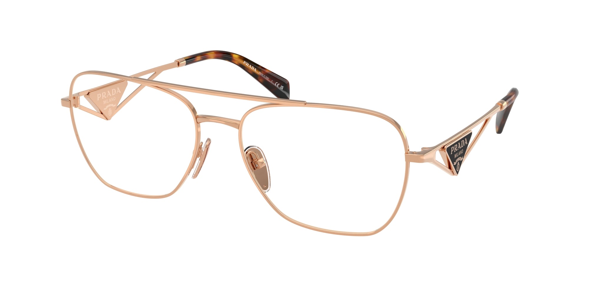 Prada Donna Pr B50V  Svf1O1 Montature Da Vista Acciaio Oro Trasparente Pilot Normale