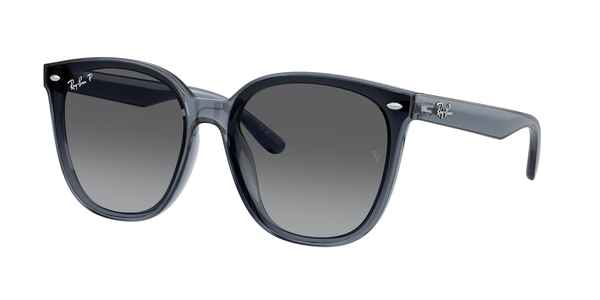 Ray - Ban Unisex Rb4423D  6592T3 Occhiali Da Sole Iniettato Blu Grigio Squadrata Polarizzata