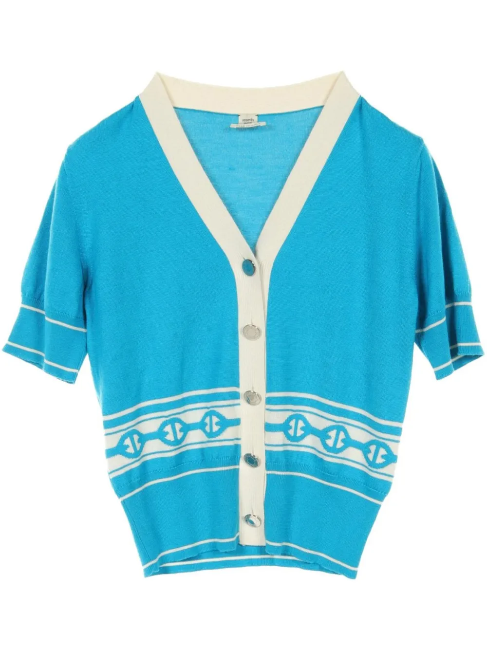 Hermès Pre-Owned Cardigan Chaine d'Ancre in cashmere anni 2010 - Blu