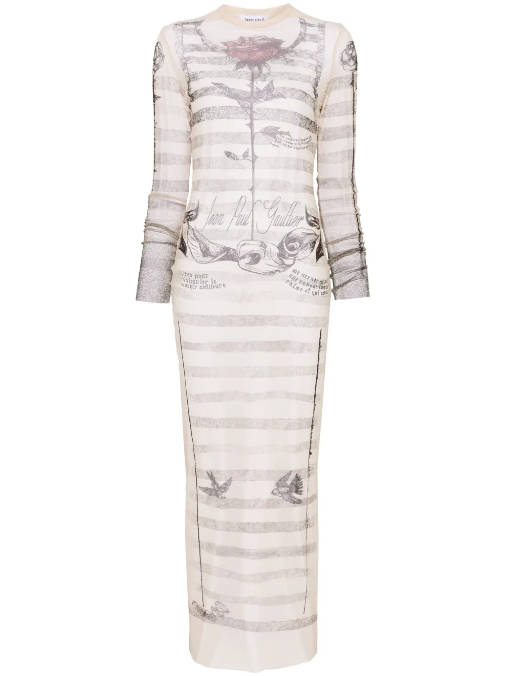 Jean Paul Gaultier Tattoo Marinière maxi dress - Toni neutri