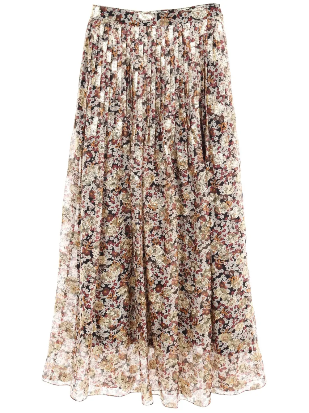 Céline Pre-Owned 2010s floral embroidery midi skirt - Oro